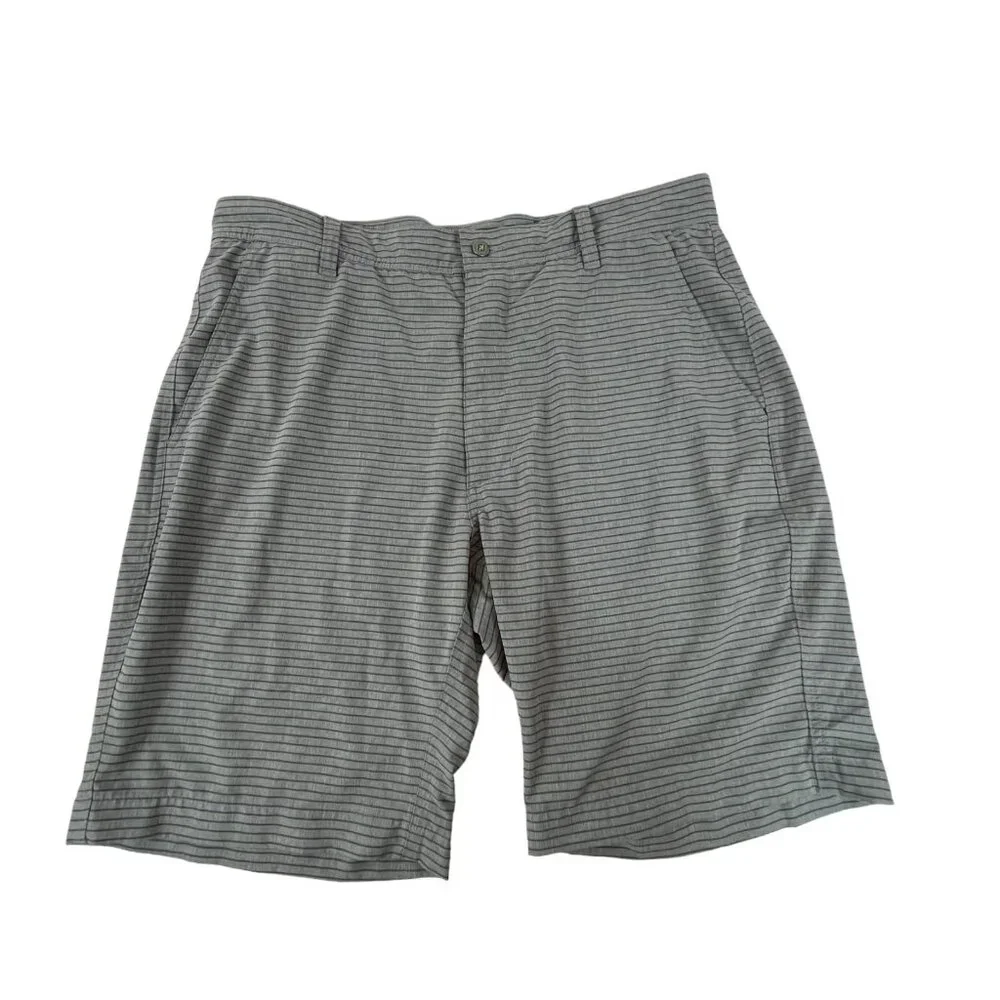 Foot‎ Joy Golf Shorts Sz 34 Mens Performance Gray Stripe Pockets